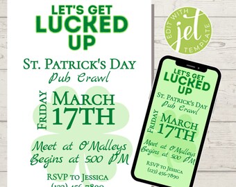 St. Patrick's Day Pub Crawl Invitation Template