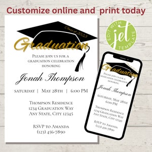 Class of 2023 Graduation Announcement | Graduation Party Invitation | Graduation Digital Invitation