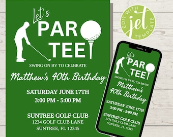 Golf Birthday invitation | Golf Party Invite
