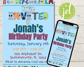 Alphabet Lore Birthday Invitation | Alphabet Lore Invite