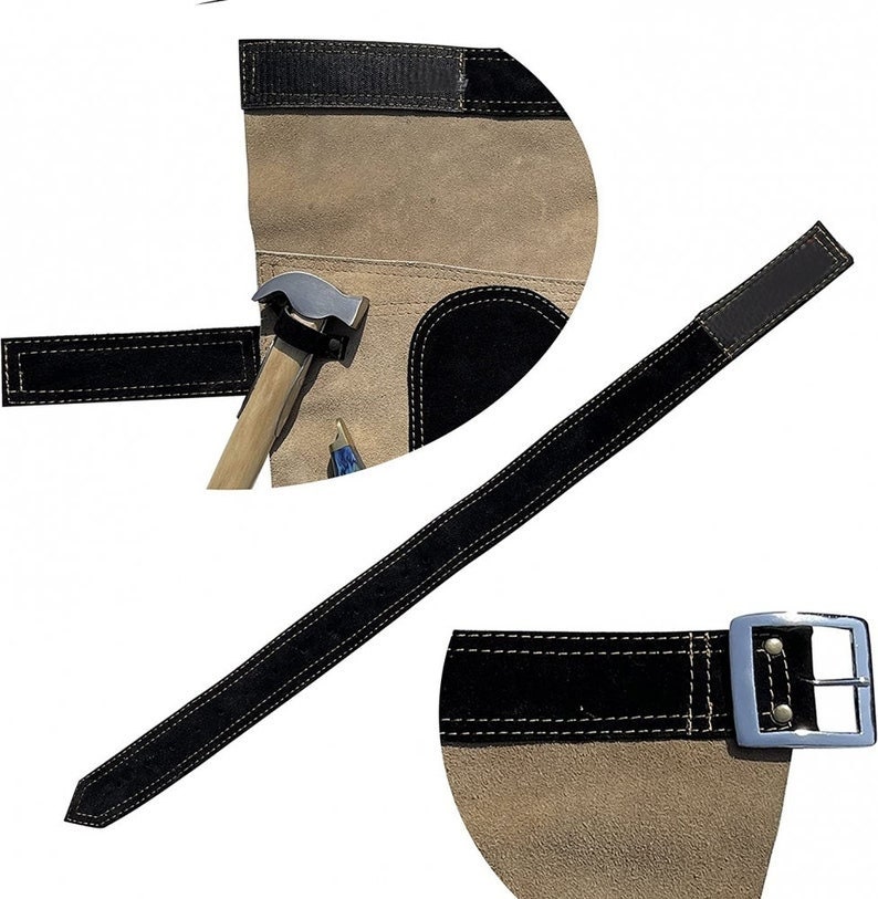 Grembiule Da Maniscalco BLU In Tela E Pelle Scamosciata Con Magnete E Quattro Tasche 49718684