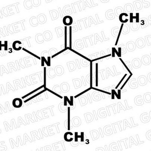 Caffeine SVG - Coffee Digital Download - Caffeine Chemical Compound PNG - Cricut Coffee PNG