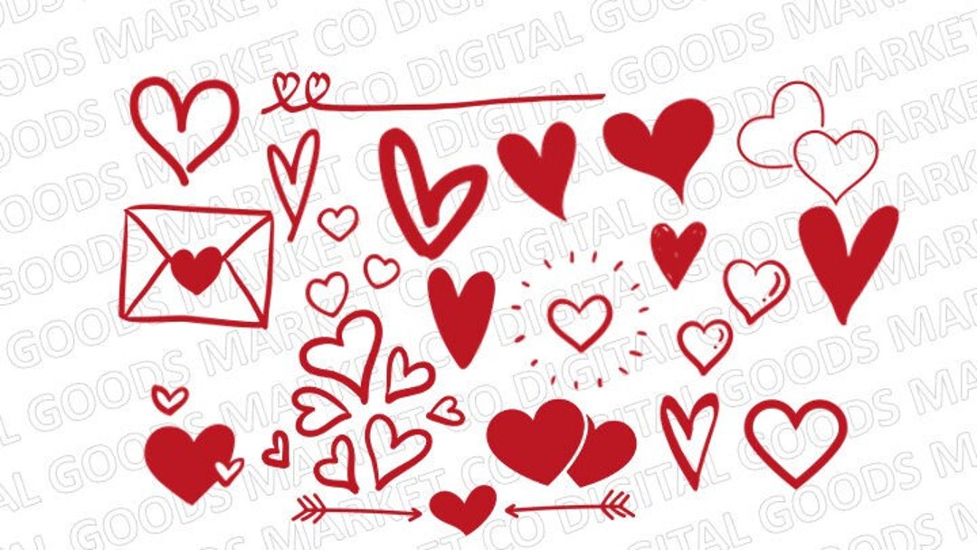 Valentines SVG Hearts - 20 Digital Download Heart Files - Love PNG - Etsy