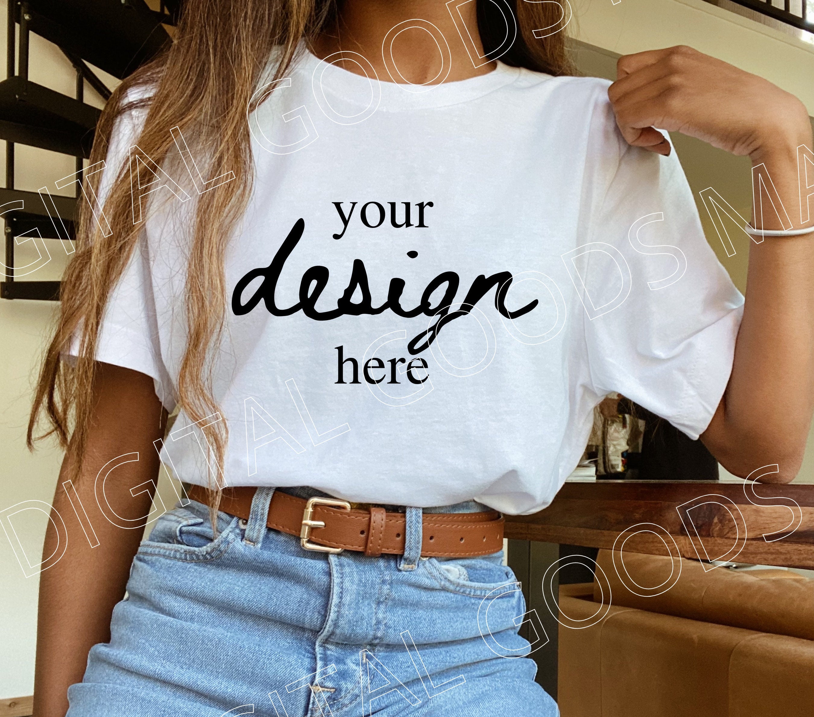 White Bella Canvas 3001 Tshirt Mockup - Bella Canvas Shirt - Model ...