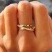 14k Gold Moissanite Crossover Ring, Criss Cross Stacking Ring - Etsy