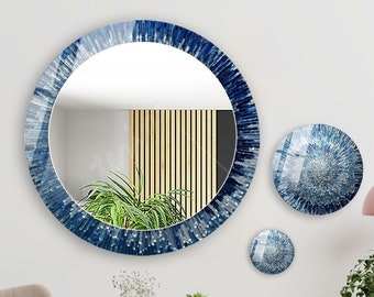 Sea Glass Mosaic Mirror Rope Edged Nautical Home Decor Wall - Etsy