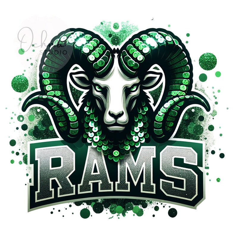 Rams Png, Mascot Png, Sport Png, Green Silver Sequin Png, Game Day Png ...