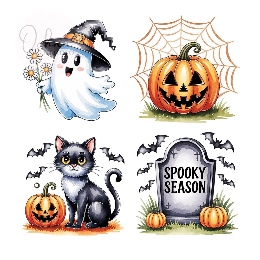 Spooky Season Png, Vintage Halloween Ghost Png, Coquette Fall Pumpkin ...