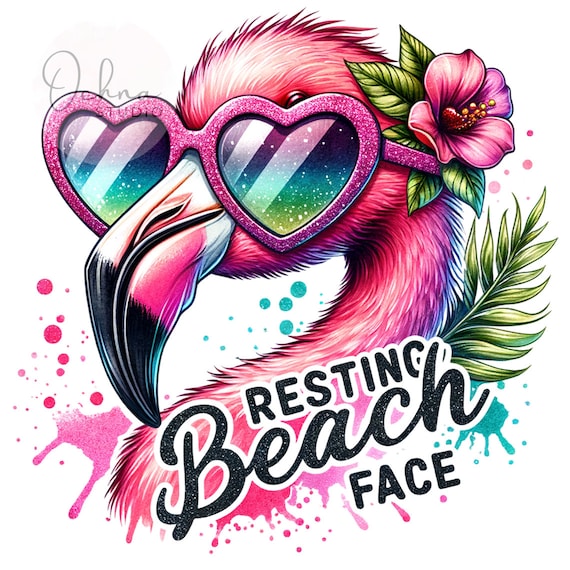 Resting Beach Face PNG, Funny Flamingo Clipart, Flamingo Png, Sassy Flamingo PNG,Sublimation Designs, Digital Download PNG