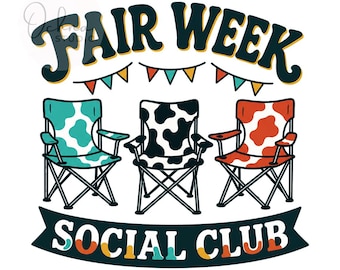 Fair Week Social Club PNG, State Fair Animals PNG, Farm Cow Sheep Pig, Country Agriculture, Sublimation Design, Digital Download PNG