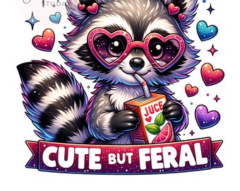 Schattig maar wilde wasbeer PNG, grappige sap clipart, Snarky wasbeer, grappige wasbeer PNG, wasbeer clipart, sublimatie ontwerp, digitale download PNG
