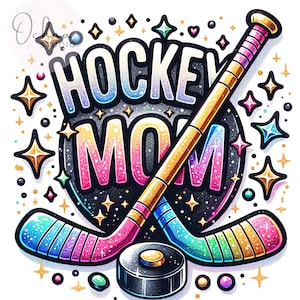 Hockey moeder clipart, ijshockey PNG, hockey moeder PNG, hockey speler clipart, ijshockey shirt, sublimatie ontwerpen, digitale download PNG