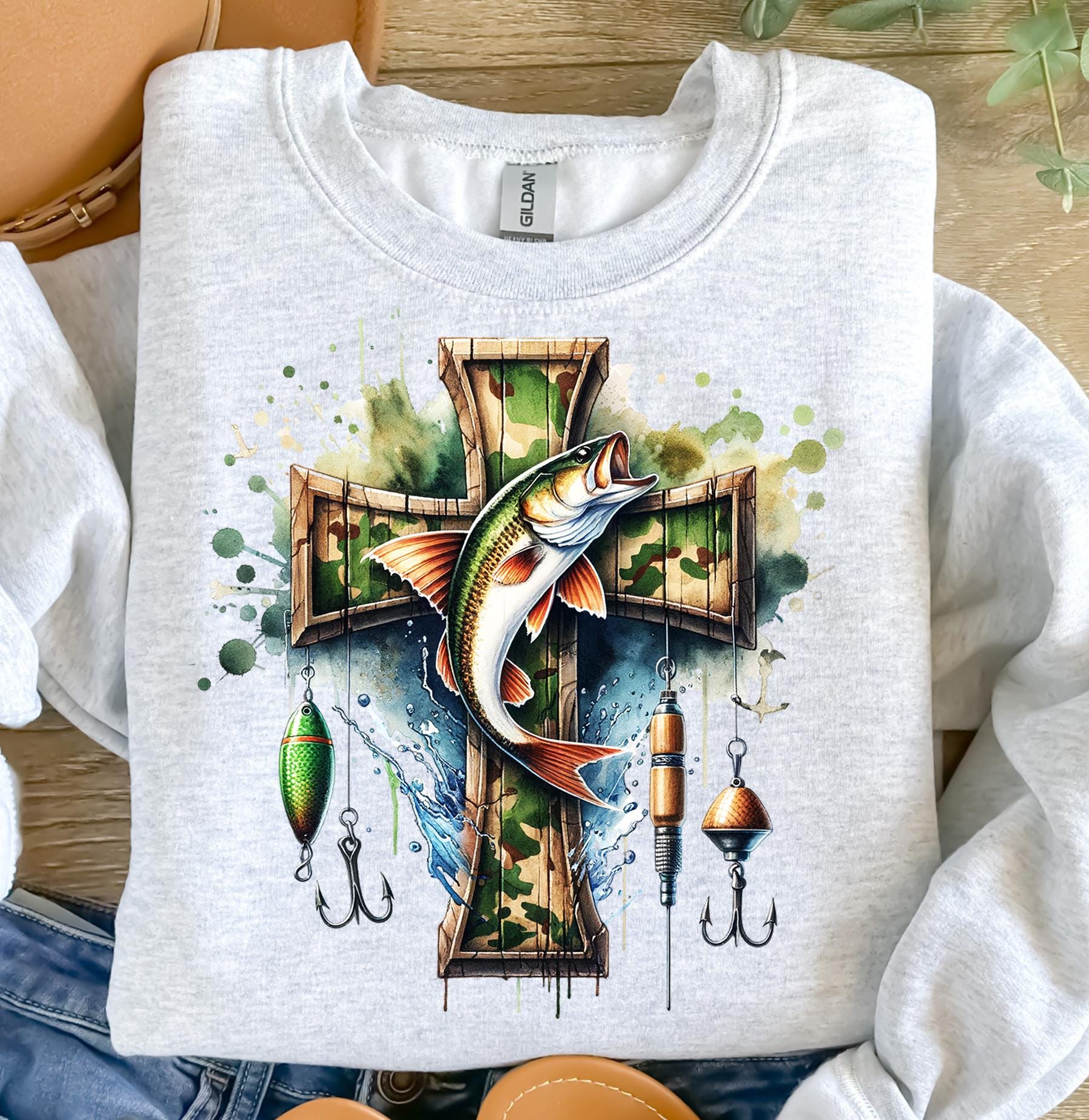 Camo Cross Fishing PNG, Christian Fishers of Men Png, Bible Nature ...