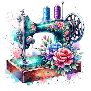 Vintage Nähmaschine PNG, Nähmaschine Clipart, Nähen Png, Nähen, T-Shirt-Design, Sublimationsdesign, digitaler Download PNG