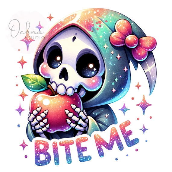Bite Me PNG, Grim Reaper Clipart, Snarky Skeleton Sublimation, Funny Bite Me PNG, Funny Sarcastic, Sublimation, Digital Download PNG
