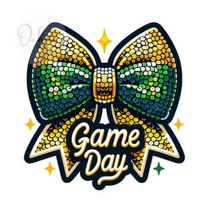 Game Day PNG, Sequin Glitter, Bow Png, Sport Png, Bow Game Day, Trendy Png, T-Shirt Design, Sublimation Design, Digital Download PNG