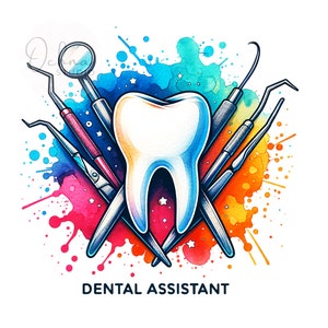 Asistente dental PNG, Clipart de dentista, Dientes PNG, Técnico dental PNG, Diseño de camiseta, Diseño de sublimación, Descarga digital PNG