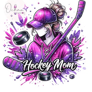 Hockey moeder clipart, ijshockey PNG, hockey moeder PNG, hockey speler clipart, ijshockey shirt, sublimatie ontwerpen, digitale download PNG