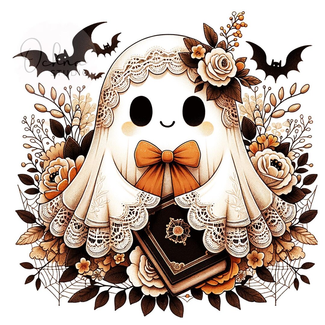 Cute Lace Ghost PNG, Boo in Boojee, Halloween Boo Lace Bow Png ...