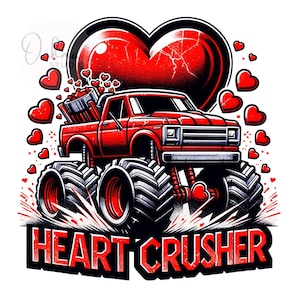 Heart Crusher PNG, Valentine Monstertruck, Valentinstag Png, Valentinstag Png, Valentinstag Sublimation, Sublimation, digitaler Download PNG