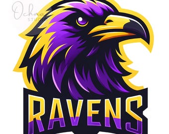 PNG de los Ravens, PNG de deportes, PNG de día de partido, RAVENS, PNG de fútbol americano, PNG retro, PNG de mascota, diseño de camiseta, diseño de sublimación, descarga digital PNG