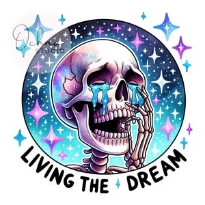Living the Dream PNG, Grim Reaper Clipart, Sarcastic PNG, Snarky Skeleton Png, Skeleton Clipart, Sublimation Designs, Digital Download PNG