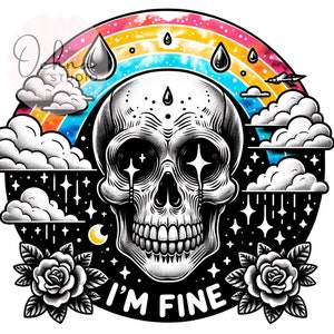 I&#39;m Fine Skeleton PNG, Snarky Skeleton Png, Sarcastic Png, Skeleton Clipart, Sublimation Designs, Digital Download PNG