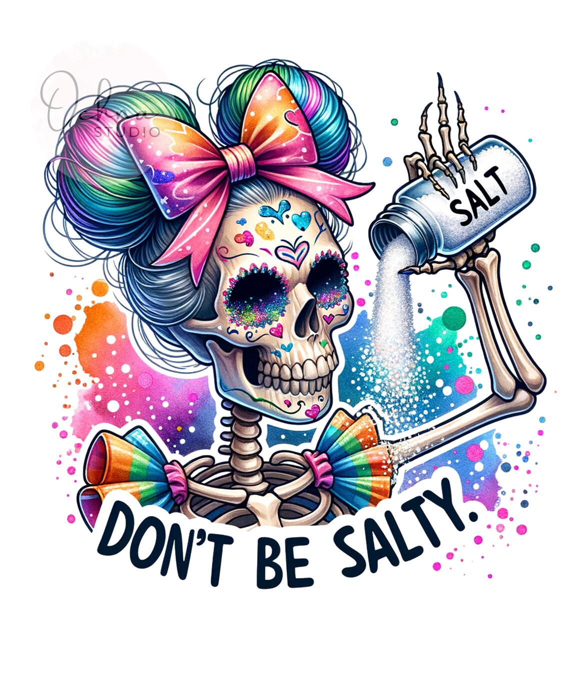 Don't Be Salty PNG, Sarcastic Skeleton, Skull Funny Salty Skeleton ...