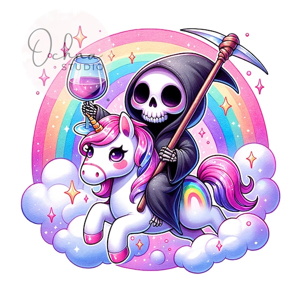 Unicorn Sarcastic Skeleton PNG Sublimation Design, The Audacity Grim Reaper PNG, Shirt Sublimation, Digital Download PNG