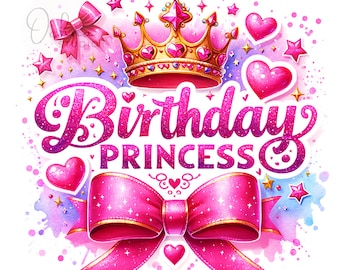 Birthday Girl PNG, Birthday Princess Png, Colorful Png, Happy Birthday, Trendy Png, T-Shirt Design, Sublimation Design, Digital Download PNG