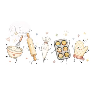 Baking Doodle PNG, Cute Baking Lover, Cookies Cupcakes, Mixer Whisk Apron Png, Cute Baking, Kitchen Aesthetic (Digital Download)