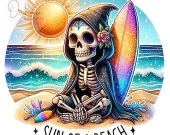 Sun of a Beach PNG, Funny Summer Skeleton, Beach Vibes, Sarcastic PNG, Snarky Skeleton Png, Sublimation Designs, Digital Download PNG