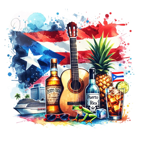 Puerto Rico PNG, Summer Png, Vacation Png, Travel Png, Holiday Png, Caribbean island, T-Shirt Sublimation Design, Digital Download PNG