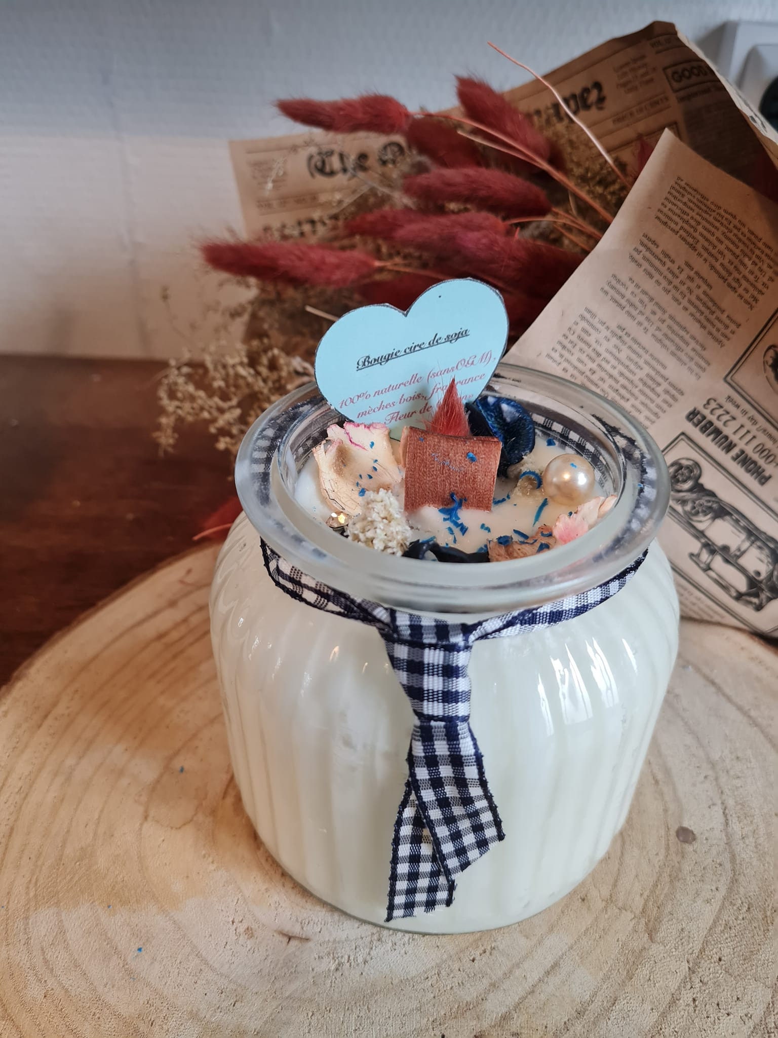 Bougie Cire de Soja, Fragrance Fleur Coton