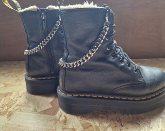 Chunky Silver Boot Chain: Steel Boot Charms
