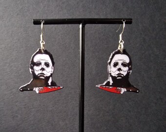 Boogeyman, Halloween, Michael Myers,  Horror earrings for pierced ears.