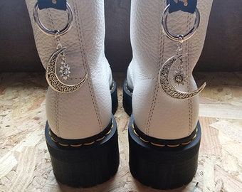 Celestial Moon & Sun Boot Charm: Witchy Goth Shoe Accessory