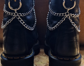 Chunky Silver Boot Chains: Dr. Martens Boot Charms (Pair)