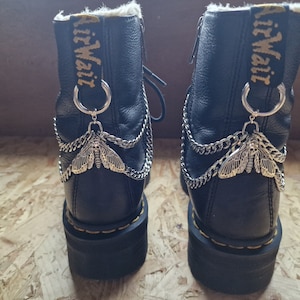 Deaths Head Moth Boot Chains: Heavy Steel D.M. Boot Charms