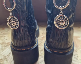 Celestial Sun & Moon Boot Charms: Witchy Goth Boot Jewelry