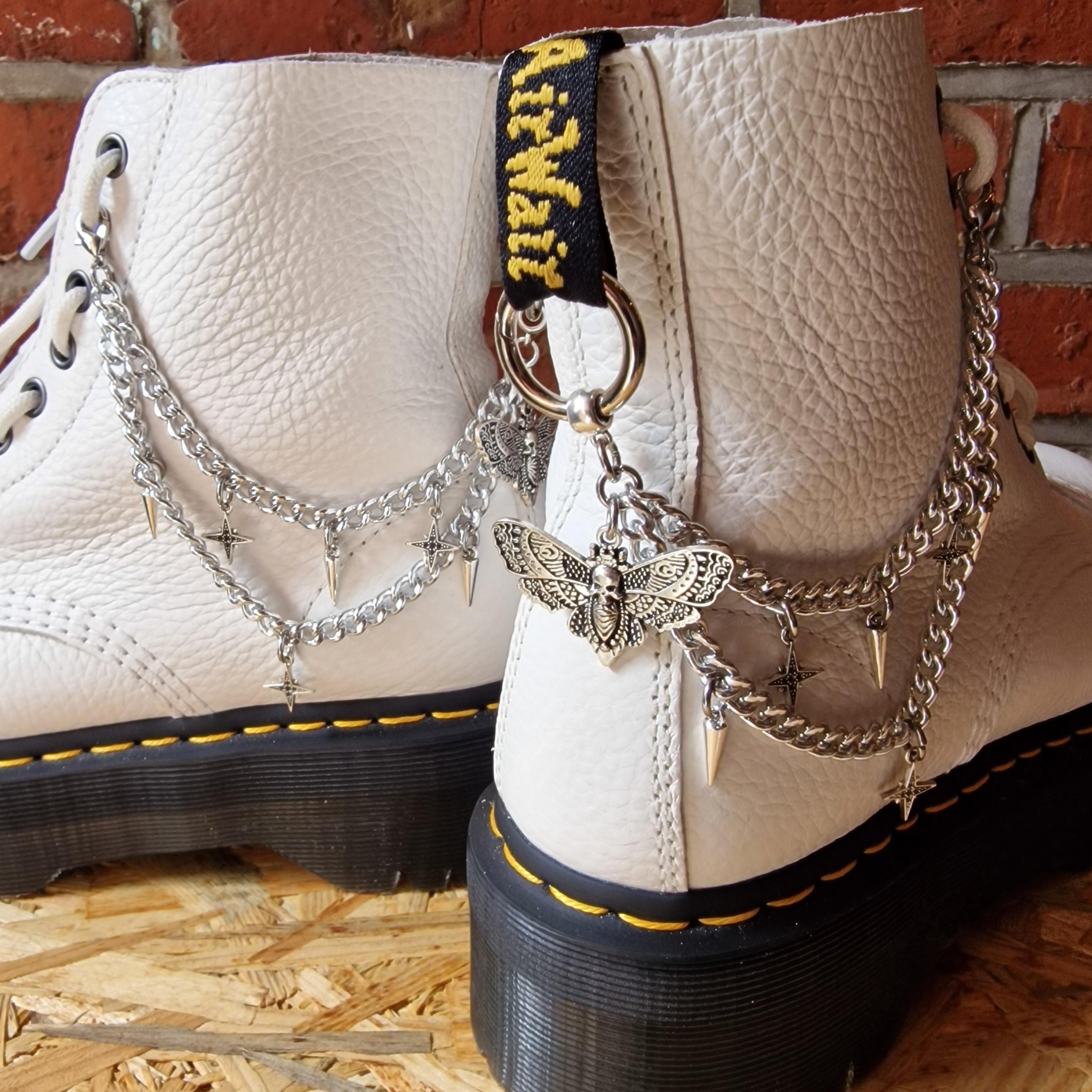 Hawk Chain Deaths Head Hawk Moth Boot Chains: Star & Spike Boot Charms (pair ...