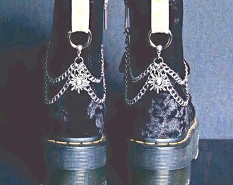 Celestial Sun & Moon Boot Chains: Witchy Boot Charms