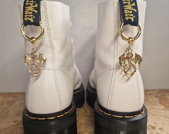 Gold Dragon Boot Charms: Dr. Martens Accessories (Pair)