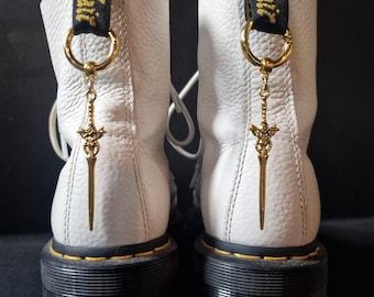 Gold Sword Boot Charms | Gothic Doc Marten Accessories (Pair)