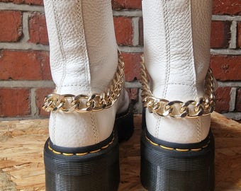 Chunky Gold Boot Chains: Steel Clip-On Boot Charms