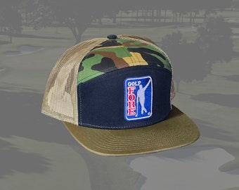 Camouflage - Tan Five Panel FORE Golf Hat