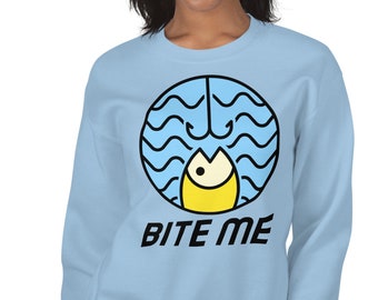 Moletom de pesca, camisa Bite Me, moletom com gancho, moletom com gancho de pesca, camisa para o dia do lago, peixe com anzol, presentes de pesca