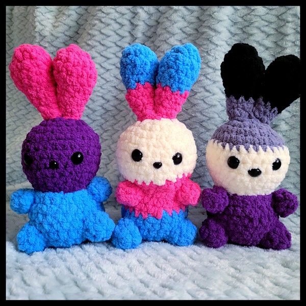 LGBTQ+ Pride Bunny Plush - Custom | Handmade | Crochet | Amigurumi | Gay Lesbian Bisexual Pan Trans Asexual Pride | Stuffed Animal