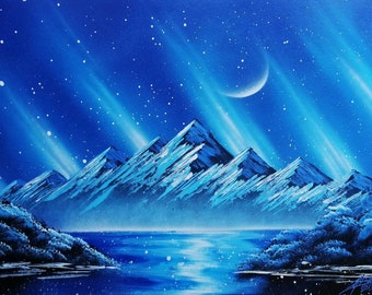 Spraypaint Art / Spray Paint Art / Galaxy Art / Two Planet Home Decor / Street Art / Spray Paint / Hinterlands of Boreas /