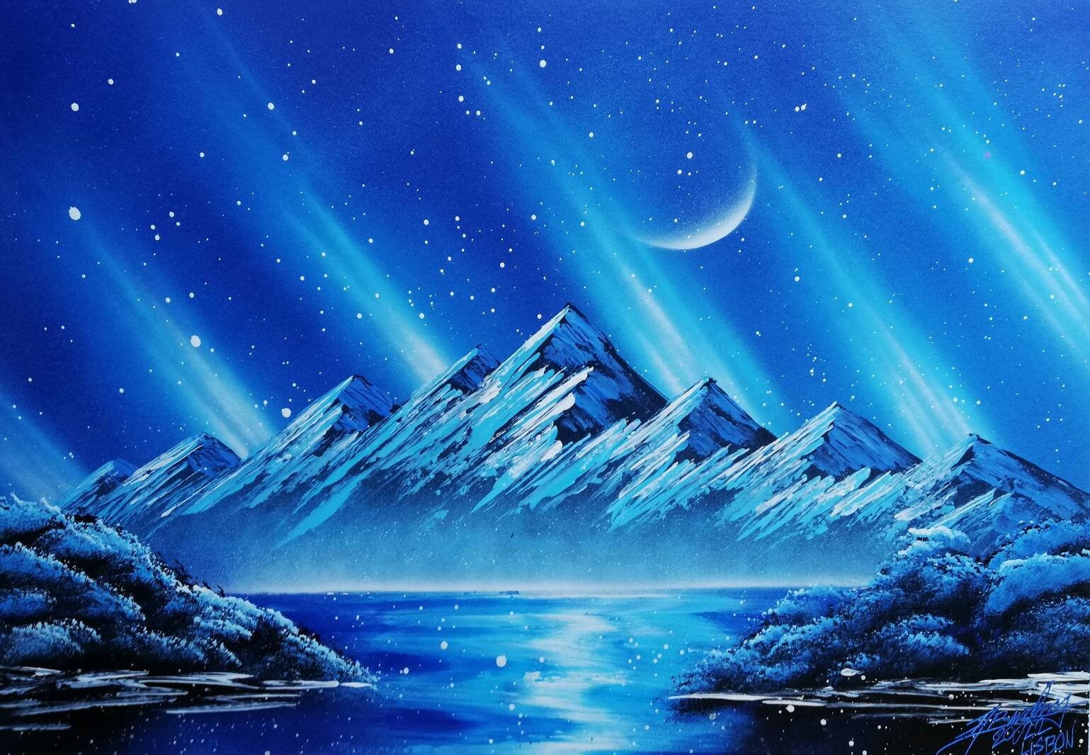 Spraypaint Art / Spray Paint Art / Galaxy Art / Two Home Decor